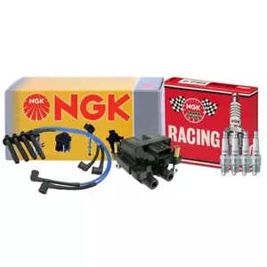 NGK DIS Ignition Coil Wires & 4 Racing Spark Plugs Kit For Subaru 2.5 H4 - Picture 1 of 1