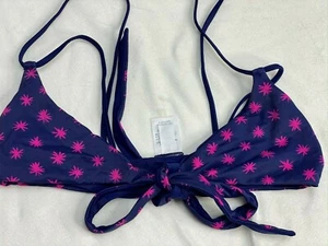 Top de bikini Lands' End para mujer pequeño 4-6 envolvente reversible azul marino estrellas - Imagen 1 de 5