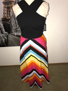 NY & CO NEW YORK & COMPANY NEU MIT ETIKETT SCHICKES KREUZ REGENBOGEN MAXIKLEID GRÖSSE XXL 2XL - Bild 1 von 4