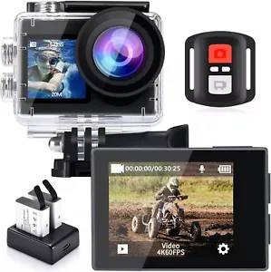Action Camera 4K 60FPS 20MP Underwater 130FT Waterproof 170 Degree Ultra Wide! - Picture 1 of 6