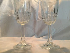 Cantidad 2 Copas de Vino (agua) Cristal Corte Vástago Hexágono STARBURST 6-7/8"  - Imagen 1 de 4