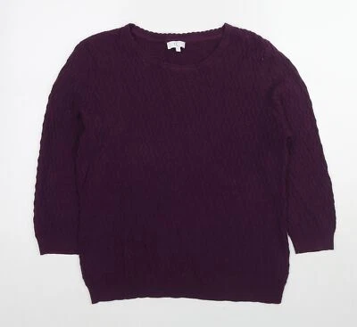 Country Casuals Womens Purple Round Neck Cotton Blend Jumper S - Image 1 of 4