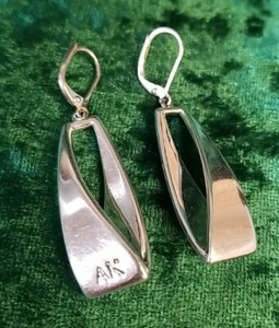 Anne Klein Silvertone Earrings - Picture 1 of 5