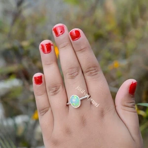 Fire Opal Natural Gemstone 925 Sterling Silver Ring For All  JA_1454 - Picture 1 of 5