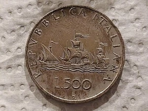 Münze Italien: 500 Lire: Schiffe des Kolumbus: 1960: Silber 0.835 - Bild 1 von 2