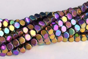 4 mm Regenbogen Hämatit Achteck Würfel Klasse AAA Natürlicher Edelstein Lose Perlen 15,5 Zoll - Bild 1 von 3