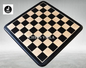 19" Solid Luxury Inlaid Ebony Wood & Maple Wood Chess Board- 50mm Square - Picture 1 of 7