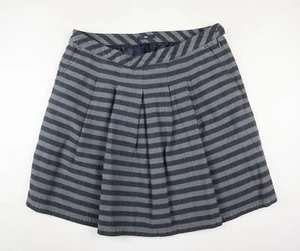 GAP - WOMEN'S GRAY STRIPED PLEATED SKIRT - SIZE 10 - Picture 1 of 5