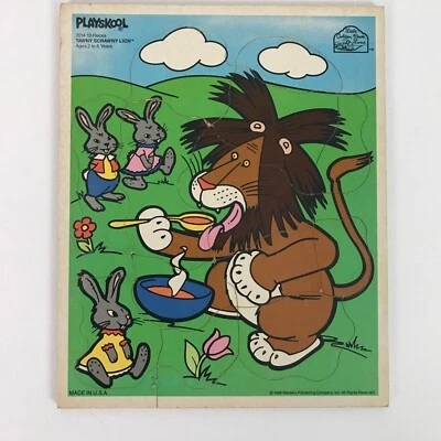 Playskool Vintage TAWNY SCRAWNY LION Wooden Puzzle Jigsaw Preschool COMPLETE - Image 1 of 2