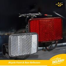 Bicycle Reflector Set Red Rear White Front Frame Handlebars Bikes & Cycles