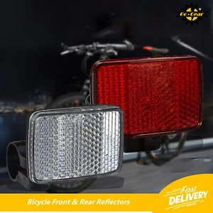 Bicycle Reflector Set Red Rear White Front Frame Handlebars Bikes & Cycles - Picture 1 of 9