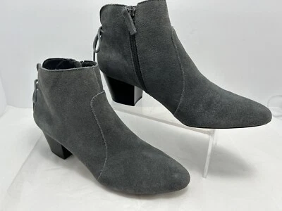 Botas/botines Tahari para mujer talla 9,5 M Charles gris gamuza cuero cremallera #J Foto 1 de 4