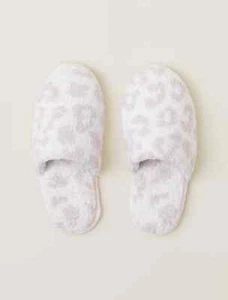 Barefoot Dreams CozyChic Youth Barefoot Wild Slipper-Cream/Stone-Large-A483218 - Picture 1 of 2