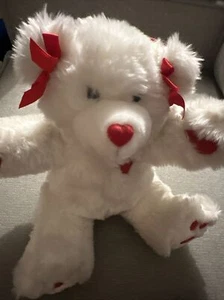 Build A Bear 2003 Kisses Fur You Teddy Red And White Heart Patch Plush Stuffed - Picture 1 of 7