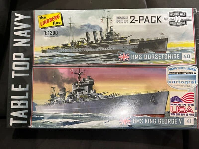 Paquete de 2 Ronda 2 The Lindberg Line HMS Dorsetshire 40 y HMS King George V 41, NISB Foto 1 de 4
