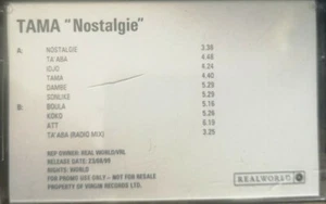 Tama - Nostalgie - PROMO CASSETTE - Virgin / Real World - 24/08/99 UK - Picture 1 of 3