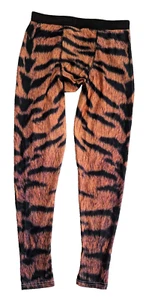 Tiger Stripe Print Polyester Spandex Kid’s Large Leggings Halloween Unisex - Picture 1 of 7