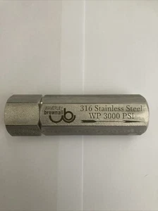 Waverley Brownhall 316 Stainless Steel Check Valve 3000 PSI 3/4” BSP Female Fit - Picture 1 of 4