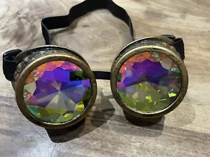 Bronze Steampunk Brille Retro Cyber Punk Brille Victorian Goth Cosplay Kaleido - Bild 1 von 4