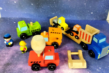 MELISSA & DOUG wooden  Low Loader Set with vehicles