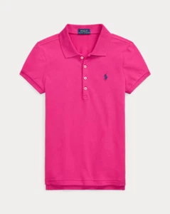 New w Tag Polo Ralph Lauren Girls Stretch Mesh Polo Shirt XL (16) College Pink - Picture 1 of 6
