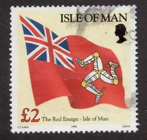 1994 Isle of Man Sc #553B used £2 - Red Ensign Flag & Manx postage stamp. - Picture 1 of 1
