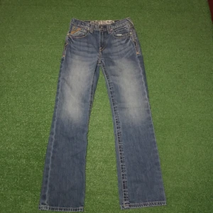 Ariat B4 Relaxed Boot Cut Jeans Boys Size 12 (Adjustable Waist) Thick Stitch - Picture 1 of 13
