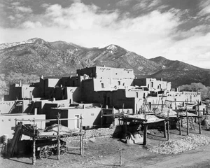 Ansel Adams Taos Pueblo National Historic Landmark, New Mexico + Ships Free - Picture 1 of 4