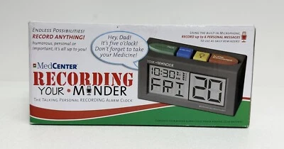 MedCenter "Your Minder" Talking Personal Recording Alarms Clock with AC Adapter - Image 1 of 4