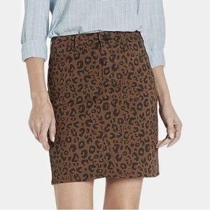 Gonna donna Sanctuary Sia leopardata denim TG 26 XS marrone nero mini corta elasticizzata - Foto 1 di 9