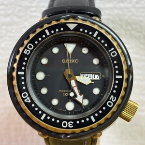 Excellent SEIKO 7C46-7009 Quartz 1000m Vintage Men's Watch Day-Date From Japan - Picture 1 of 12