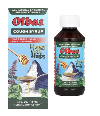 Olbas Cough Syruo - Miel y hierbas - Soporte bronquial - 4 oz Foto 1 de 4