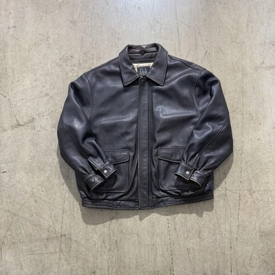 Jos A Bank Jacket Mens 2XL Brown Leather Map Lined Full Zip Pockets Classic - Image 1 of 4