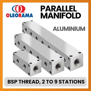 Hydraulisches Parallelschema Aluminium Krümmer, BSP-Anschlüsse, 2 - 9 Stationen - Bild 1 von 9