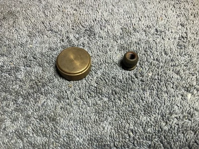 Vtg Coleman 220-228-Duel Fuel Lantern Parts-Ball Nut & Brass Fuel Cap - Image 1 of 4