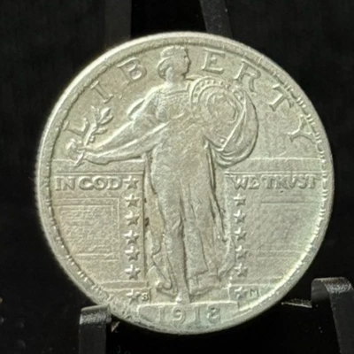1918 S - Standing Liberty Quarter Silver Coin 25C - Image 1 of 2