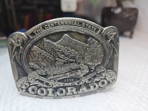 1876* Fibbia per cintura vintage "The Centennial State" "Colorado" USA - Foto 1 di 5
