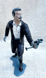 Figurine Plastic Louis Marx Action Figure Black Suit Man Telescope Gun Uncle ??? - Picture 1 of 10