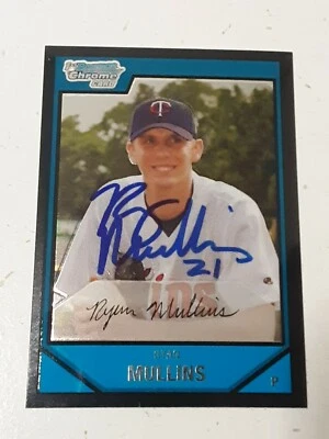 Ryan Mullins Minnesota Twins 2007 Bowman Chrome Autograph Card #BC109 READ DESCR - Image 1 of 2