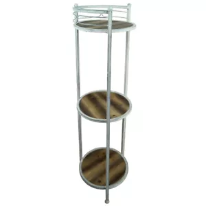 Metall Blumenregal Pflanzenregal Garten Regal Blumenhocker P-246 grau rund - Bild 1 von 4