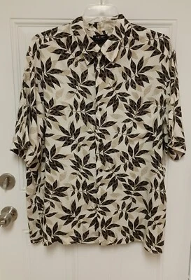 Axcess Short Sleeve Button Down Shirt Black/Tan Floral Men’s XXL - Image 1 of 4