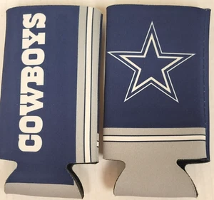 NFL Dallas Cowboys - FITS 12 oz SLIM CAN - Can Cooler, Koozie, NEW (Set of 2) - Picture 1 of 2