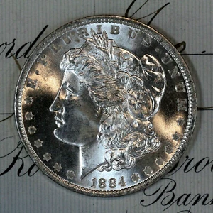 * 1884-O * CHOICE to GEM BU MS MORGAN SILVER DOLLAR * FROM ORIGINAL BANK BAG * - Picture 1 of 4