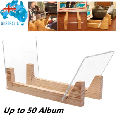 Vinyl Record Storage Holder Desktop Album Storage Display Rack 50 Album Acrylic - image 1 of 4