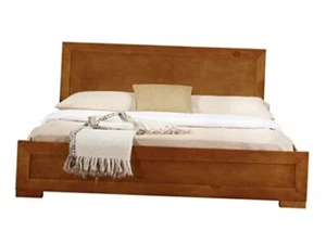 Oak Wood Queen Platform Bed - Picture 1 of 6