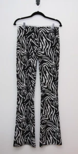 ZARA Hose Größe L Zebramuster Jacquard hoher Bund ausgestellt Strick Pull On - Bild 1 von 10