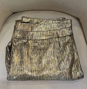 NWT Wmns XL-Petite NY&C Gld Metallic/Blk Strtch Legging/Pant/Slacks Pull-On R$70 - Picture 1 of 11