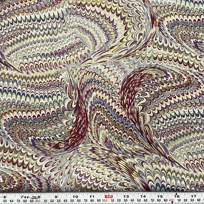 Vintage Hi-Fashion Metallic Gold Accents Cotton Fabric by the HALF YARD 18 x 44 - Image 1 of 2