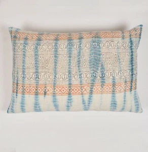 Block printed Tie & Dye decorative pillow cover (Bulk) - Picture 1 of 4