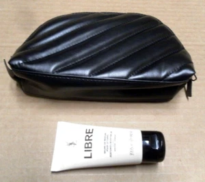 Yves Saint Laurent Black Makeup Bag 8x5 w/ Libre Perfumed Body Balm 1.6 oz - Picture 1 of 14